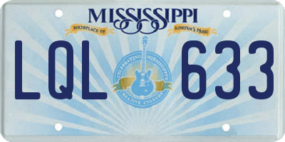 MS license plate LQL633