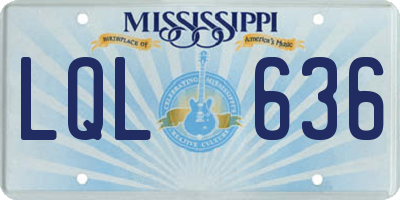 MS license plate LQL636