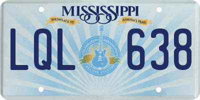 MS license plate LQL638