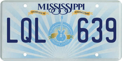 MS license plate LQL639