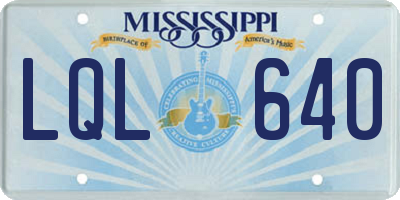 MS license plate LQL640