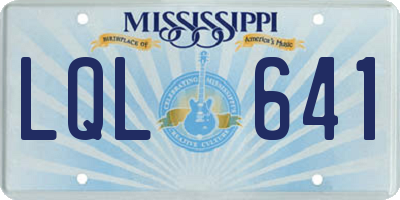 MS license plate LQL641