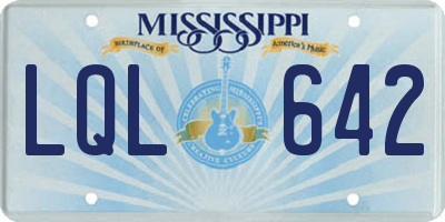 MS license plate LQL642