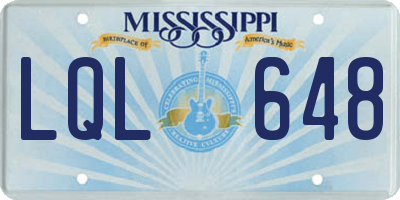 MS license plate LQL648