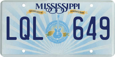 MS license plate LQL649