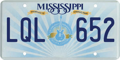 MS license plate LQL652
