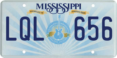 MS license plate LQL656