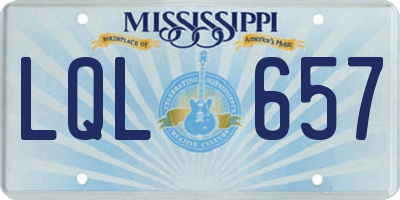 MS license plate LQL657