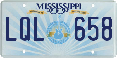 MS license plate LQL658