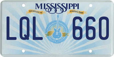 MS license plate LQL660
