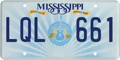 MS license plate LQL661