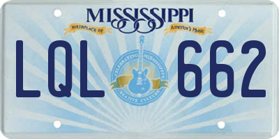 MS license plate LQL662
