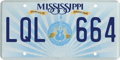 MS license plate LQL664