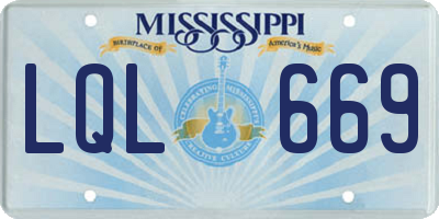 MS license plate LQL669