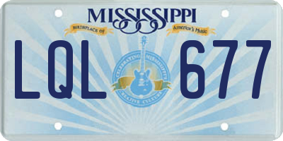 MS license plate LQL677