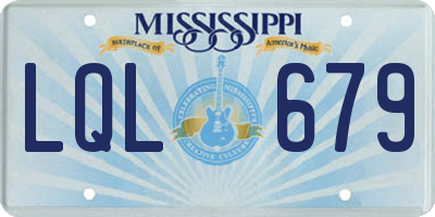MS license plate LQL679