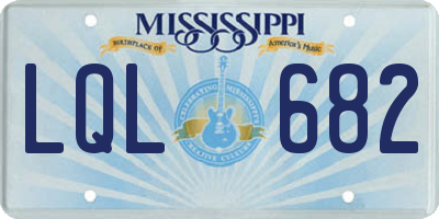 MS license plate LQL682
