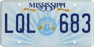 MS license plate LQL683