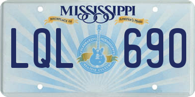 MS license plate LQL690