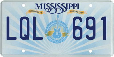 MS license plate LQL691