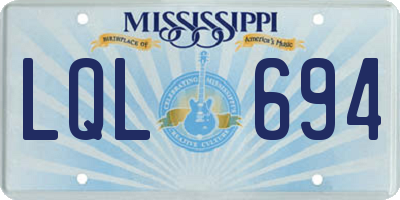 MS license plate LQL694