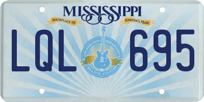 MS license plate LQL695