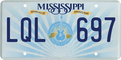 MS license plate LQL697