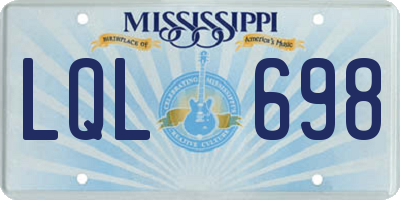 MS license plate LQL698