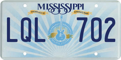 MS license plate LQL702