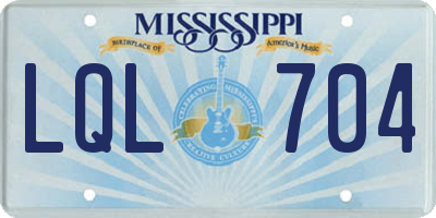 MS license plate LQL704