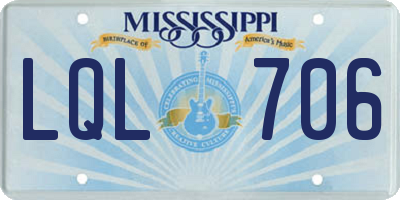 MS license plate LQL706
