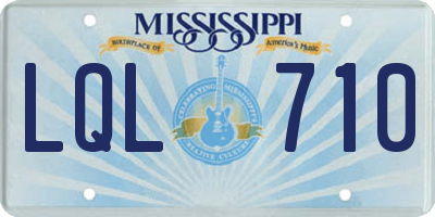MS license plate LQL710