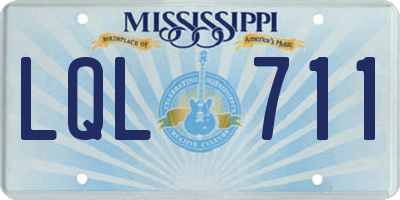MS license plate LQL711