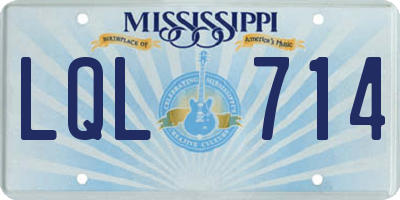 MS license plate LQL714