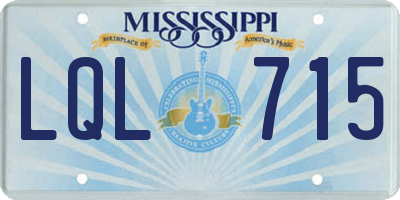 MS license plate LQL715