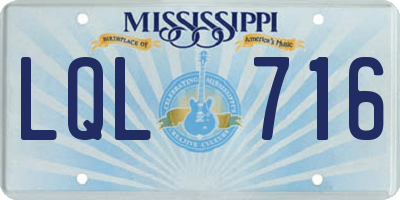 MS license plate LQL716