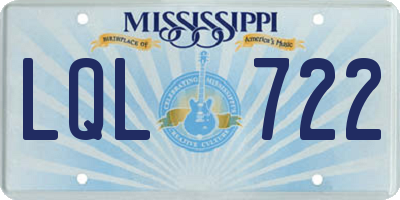 MS license plate LQL722