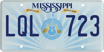 MS license plate LQL723