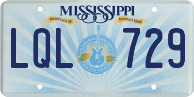 MS license plate LQL729