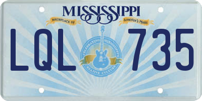 MS license plate LQL735