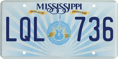 MS license plate LQL736