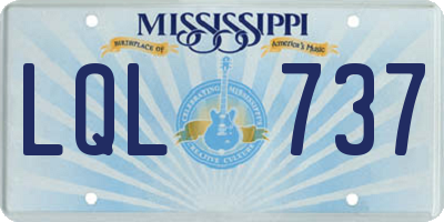 MS license plate LQL737