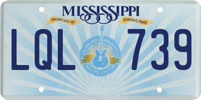 MS license plate LQL739