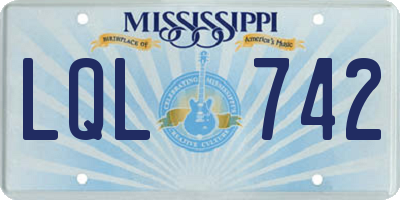 MS license plate LQL742