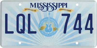 MS license plate LQL744