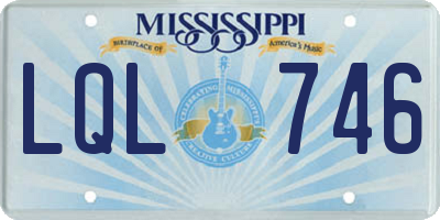 MS license plate LQL746