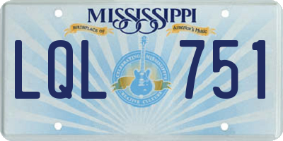 MS license plate LQL751