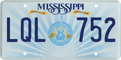 MS license plate LQL752