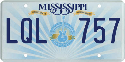 MS license plate LQL757