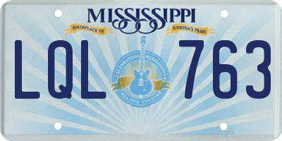 MS license plate LQL763